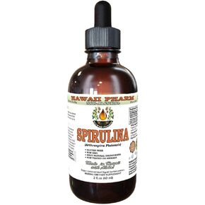 Hawaii Pharm Spirulina Alcohol-FREE Liquid Extract, Organic Spirulina (Arthrospira platensis) Dried Algae Glycerite Natural Herbal Supplement, USA 2 fl.oz