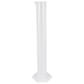 YXQ 250mL Graduated Cylinder Capacity Liquid Measuring Tool Clear White Polypropylene Plastic