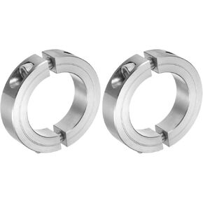 uxcell 2pcs Double Split Clamp-On Shaft Collar for 1-7/8" Shaft, Two-Piece Clamping Collar, 2-7/8" OD, 11/16" Thick, 304 Stainless Steel Axle Collar Clamp, Set Screw Style
