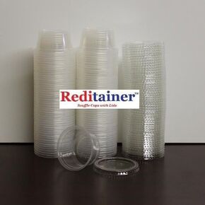 Plastic Disposable Portion Cups - The Perfect Souffle Cup (2 Ounce, Package of 500 Cups with Lids)