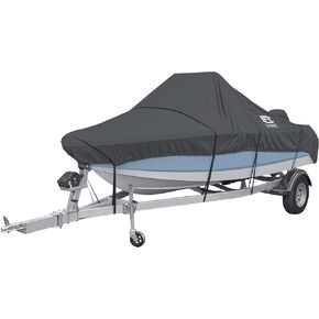 Classic Accessories StormPro Dark Grey Heavy-Duty Center Console Boat Cover, 16 - 18.5' L x 98" W, Marine Grade Fabric, Water-Resistant, Fits V-Hull Runabouts OutBoards and I/O