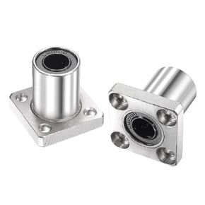 uxcell LMK10UU Linear Ball Bearings 10mm Bore 19mm OD 29mm Length Square Flange Nickel Plated for CNC Machine 3D Printers 2pcs