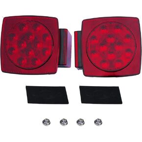 12V LED Submersible Trailer Tail Lights KIT with wiring KIT, license plate lights, for Under 80" Boat Utility Trailer Marine Camper RV Snowmobile,DOT compliance (Light kit)…