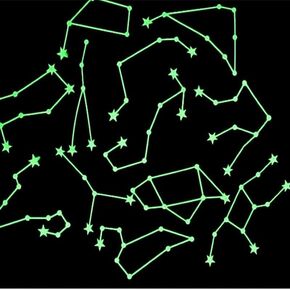 12Pcs Fluorescein Constellation Wall Stickers Murals Luminous Stickers Glow in The Dark Wall Decals Room Home Decor, Luminous Decal Glowing in Dark Decoration for Bedding Room Bedroom Wall Décor