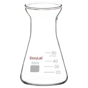 stonylab Glass Wide Mouth Erlenmeyer Flask, 2000 ml Borosilicate Glass Erlenmeyer Flask with Heavy Duty Rim, 1 Pack