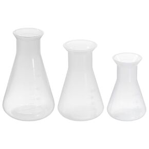 PATIKIL 250,500,1000ml Plastic Erlenmeyer Flask, 3 Pack Wide Mouth Conical Flask for Laboratory, Clear