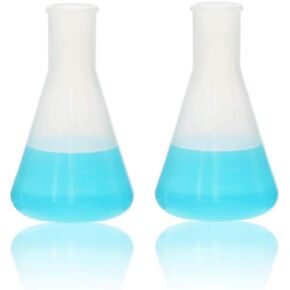 قارورة ULAB علمية مخروطية من مادة البولي بروبيلين Erlenmeyer سعة 8.5 أونصة 250 مل، رقبة ضيقة بدون غطاء، تخرج مصبوب، عبوة من قطعتين، UEF1013 in Kuwait