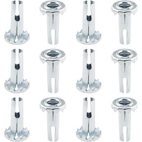 12PCS Caster Socket Metal Caster Stem Sleeve Iron Caster Stem Inserts Caster Wheels Socket Wheel Socket Furniture Insert Socket Type Mounting Stem for Stem Caster, Grip Ring Caster, Chair Legs