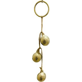 Retro Brass Bells String for Door Knob Decoration for Home Garden Christmas Tree Wall Window Decoration (Earth bell)