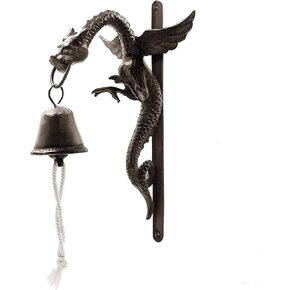 Dragon Door Knocker, Cast Iron Wall Hanging Medieval Sculpture Gothic Decor