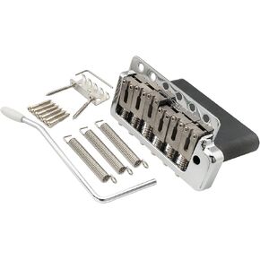 Wilkinson WVPC-SB 54mm Stainless Steel Saddles 6-Hole Guitar Tremolo Bridge with Full Solid Steel Block for Import Strat and Japan Strat, Black