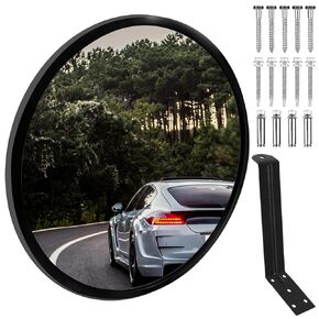 12" Convex Mirror Security Corner Mirror， 160° Adjustable Fixing Bracket with Wide Angle, Acrylic Indoor Outdoor Convex Mirror for Parking Garage,Warehouse,Store,Office or Traffic Safety