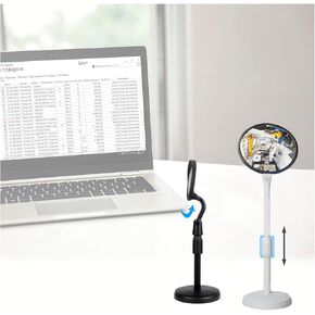 1PC Desk Rearview Mirror-Monitor Mirror-Computer Mirror,Office Cubicle Mirror to See Behind You,Convex Cubicle Mirror for Personal Safety and View Monitors or Anywhere Random color (white or black)