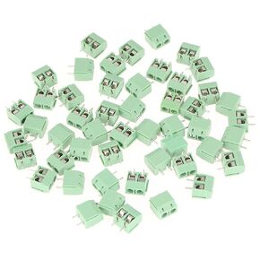 50pcs 2 PinTerminal Block Connector 2.54mm Pitch Green PCB Universal Screw Terminal Block Connector for Calculators General Computer Electronic Equipments