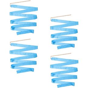 BESPORTBLE Dance Ribbons with Wands 2m Rhythmic Gymnastics Ribbon Dance Streamer for Kids Twirling 4 Pieces