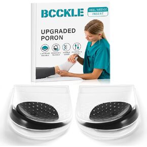 BCCKLE 2Layers Adjustable Orthopedic Heel Wedge Inserts,Upgrade Poron Heel Pads Inserts,Max Anti-Shock Heel Cushion for Supination,Pronation Correction,Bow Legs, Knee Pain, Foot Alignment.