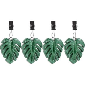 TwoFish Home Green Leaf Tablecloth Weight Clips Set of 4 Resin Green Leaves Table Cover Weight Clips Pack of 4 Green Tablecloth Weights Clips 100% Handicraft Green Leaf Tablecloth Clips S/4