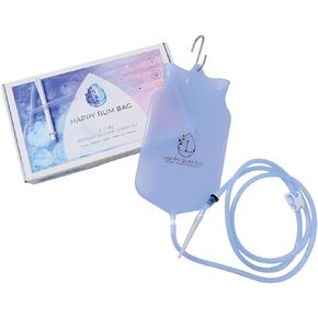 Happy Bum Bag Enema Kit | 6.5ft Silicone Hose, 2L Non-Toxic Silicone Enema Bag with 3 Replacement Tips | Reusable Coffee Enema Kit Suitable for Water & Coffee Enemas for Colon Cleanse for Women & Men