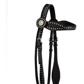 SIE Leather Unisex Western Horse Headstall Spotted Design