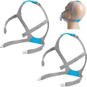 2-Pack Headgear Compatible with Airfit F30 CPAP Mask, Headgear Strap Replacement for Resmed F30, Adjustable Headband with 4 Clips, Medium