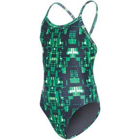 Swirl Thin Strap One Piece Swimsuit Youth (22-28)