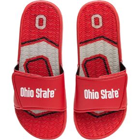 FOCO Ohio State Buckeyes NCAA Mens Wordmark Gel Slides - L