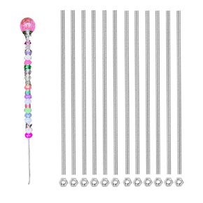 Set of 48 Lobergel 8/32 Inch M4 Threaded Rods and Studs, Include 24pcs 12.99" Fully Threaded Rods 24pcs Stainless Steel Hex Nuts, Right Hand Thread Bar for Clamps Hangers Beaded Garden Stakes