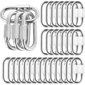 APACALI 60 قطعة حلقة تسلق M6 وصلة سريعة 6 مم، وصلة سلسلة حديد مجلفنة وصلة سريعة شديدة التحمل، حلقة تسلق بيضاوية الشكل لمعدات أرجوحة الصالة الرياضية المتأرجحة، خارجية وداخلية in Kuwait