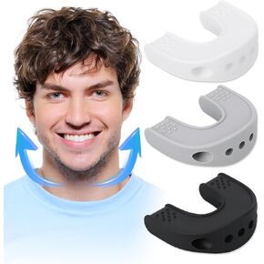 Jaw Exerciser for Men Women l Silicone Jawline Exerciser 3 Resistance Levels Powerful Jaw Trainer & Jawline Shaper for All Level Users 3Pcs