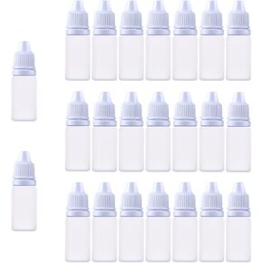 30 Pcs 10 ml Empty Plastic Squeezable Eye Dropper bottle Plastic dropper bottle Portable Eye Drop Container with Screw Cap and Plug