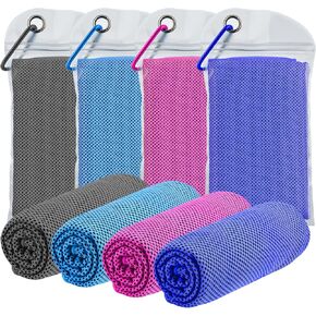 Cooling Towel Neck and Face,(40" x 12") 4Pack Ice Towel,Soft Breathable Cool Towel,Microfiber Cold Towel for Hot Weather,Sport,Yoga,Gym,Workout,Camping & More Activities