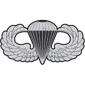 Sticker Parachutist Badge Jump Wings Silver Wings Decal United States Army Military for Car Truck Window Laptop Bumper US Flag 3"