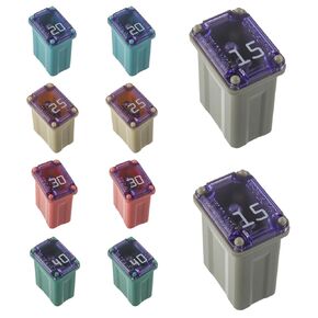15A 20A 25A 30A 40A 32V FMM MCASE 608840 Micro Cartridge Fuses Low-Profile Fuses Kit(Pack of 10pcs)
