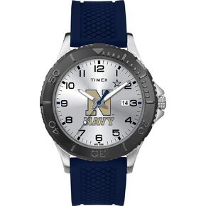 Timex Tribute Men's Collegiate Gamer 42mm Watch – Navy Midshipmen with Navy Silicone Strap