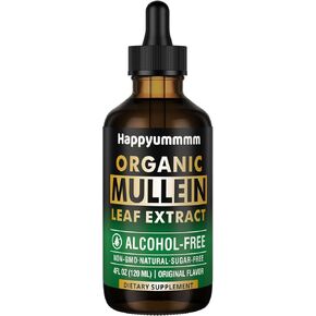 Mullein Drops for Lungs Cleanse,Vegan Mullein Leaf Extract Tincture with Chlorophyll, Support Immune,Respiratory - 4 fl oz (120 ml)