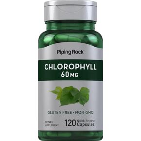 Piping Rock Chlorophyll Capsules | 60 mg | 120 Pills | Non-GMO & Gluten Free Supplement