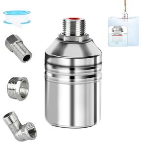Float Valve 1/2" 3/4" Water Valve 304 Stainless Steel Automatic Water Level Control Float Valve Mini Auto Fill Shut Off Valve for Water Tank Pool Pond Livestock Water Troughs