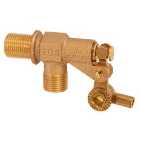 R700 Series Bob Red Brass Tank Wall Mounted Bulkhead Float Valve, 1/2" NPT Male Straight Inlet x 1/2" NPT Male Outlet, 22 gpm at 85 psi Pressure