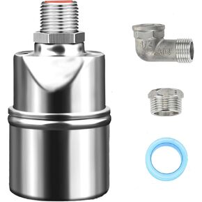 304 Stainless Steel Fully Automatic Water Level Control Float Valve, 1/2" 3/4''Float Ball Valve, Auto Float Water Shut off Valve for Pool, Water Tank, Livestock Troughs, Fish Pond