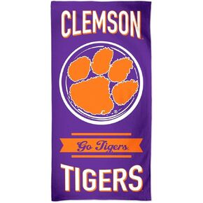WinCraft Licensed NCAA 100% Cotton Prime Pride Go Tigers! Beach Towel 60" x 30" (Clemson Tigers)