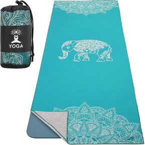 MoKo Yoga Towel, Non Slip Hot Yoga Mat Yoga Blanket Printing Pattern Quick Dry with Corner Pocket for Bikram, Pilates, Gym Workout, Outdoor Picnic