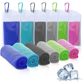 6 عبوات من مناشف التبريد من أمجيكو، منشفة باردة فورية رائعة للرقبة والوجه، مناشف العرق الناعمة القابلة للتنفس للرياضة وصالة الألعاب الرياضية واليوجا والجولف والشاطئ والتخييم والسفر والطقس الحار in Kuwait