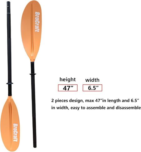 Brocraft Kayak Paddles, 90.5 Inches Kayaking Oars for Boating, Canoeing with Free Paddle Leash, Aluminum Alloy Shaft Black/Blue/Green/Orange/Yellow Plastic Blades in Saudi Arabia
