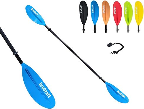 Brocraft Kayak Paddles, 90.5 Inches Kayaking Oars for Boating, Canoeing with Free Paddle Leash, Aluminum Alloy Shaft Black/Blue/Green/Orange/Yellow Plastic Blades in Saudi Arabia