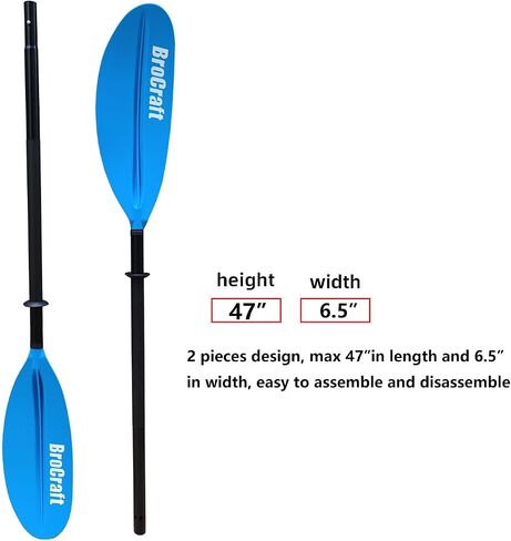 Brocraft Kayak Paddles, 90.5 Inches Kayaking Oars for Boating, Canoeing with Free Paddle Leash, Aluminum Alloy Shaft Black/Blue/Green/Orange/Yellow Plastic Blades in Saudi Arabia
