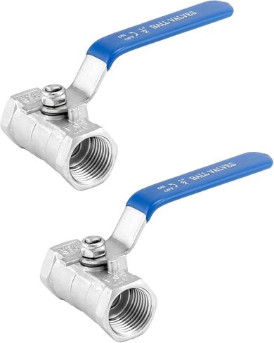 QWORK 1/2 Inch NPT Stainless Steel Ball Valve, 2 Pack Standard Port for Water, Oil, and Gas in Saudi Arabia