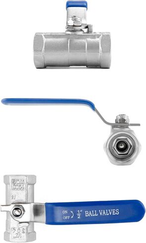 QWORK 1/2 Inch NPT Stainless Steel Ball Valve, 2 Pack Standard Port for Water, Oil, and Gas in Saudi Arabia
