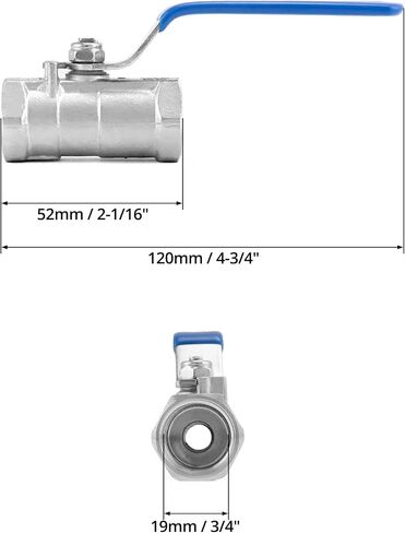 QWORK 1/2 Inch NPT Stainless Steel Ball Valve, 2 Pack Standard Port for Water, Oil, and Gas in Saudi Arabia