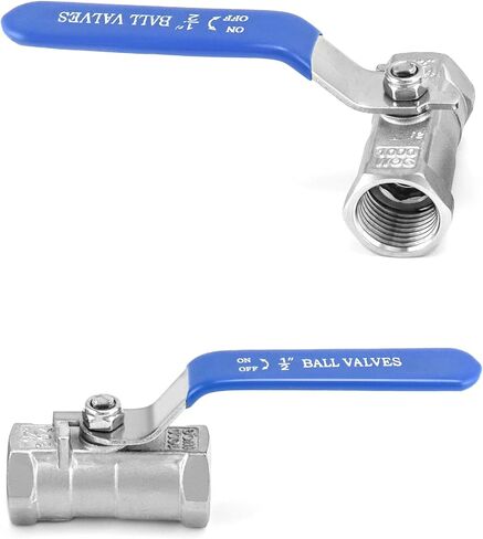 QWORK 1/2 Inch NPT Stainless Steel Ball Valve, 2 Pack Standard Port for Water, Oil, and Gas in Saudi Arabia
