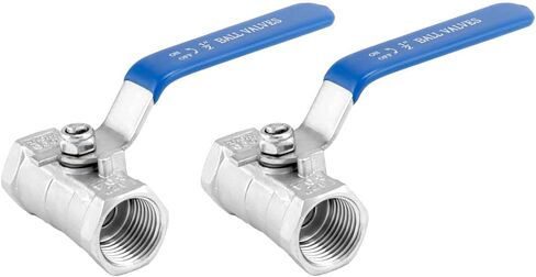 QWORK 1/2 Inch NPT Stainless Steel Ball Valve, 2 Pack Standard Port for Water, Oil, and Gas in Saudi Arabia
